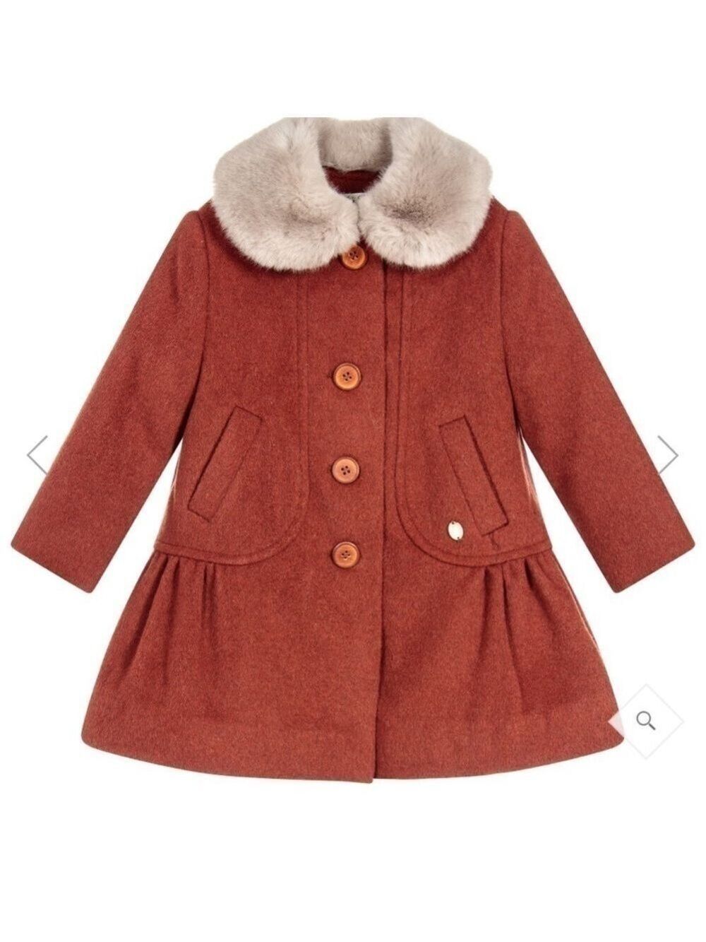 GIRLS Brown Wool Blend Coat
